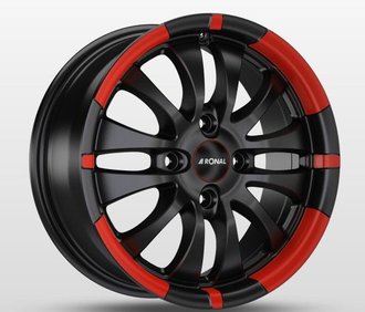 Ronal R59 JETBLACKMATT-REDRIM 7x16 5x114.3 ET40