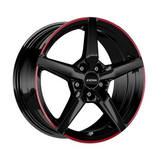 Ronal R69 JETBLACK-RED RIM 8x18 5x112 ET30